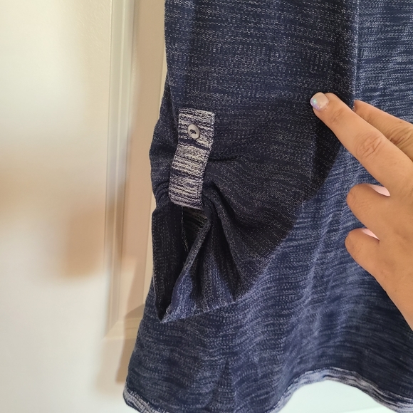 Soft Surroundings Blue Split Cowl Neck Long Sleeve Tunic Sweater Medium - Picture 9 of 11